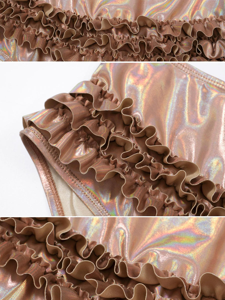 ♡₊˚Roe2me Dolly x Dotyears Ruffle-Detail Satin Bikini - Roe2me Dolly