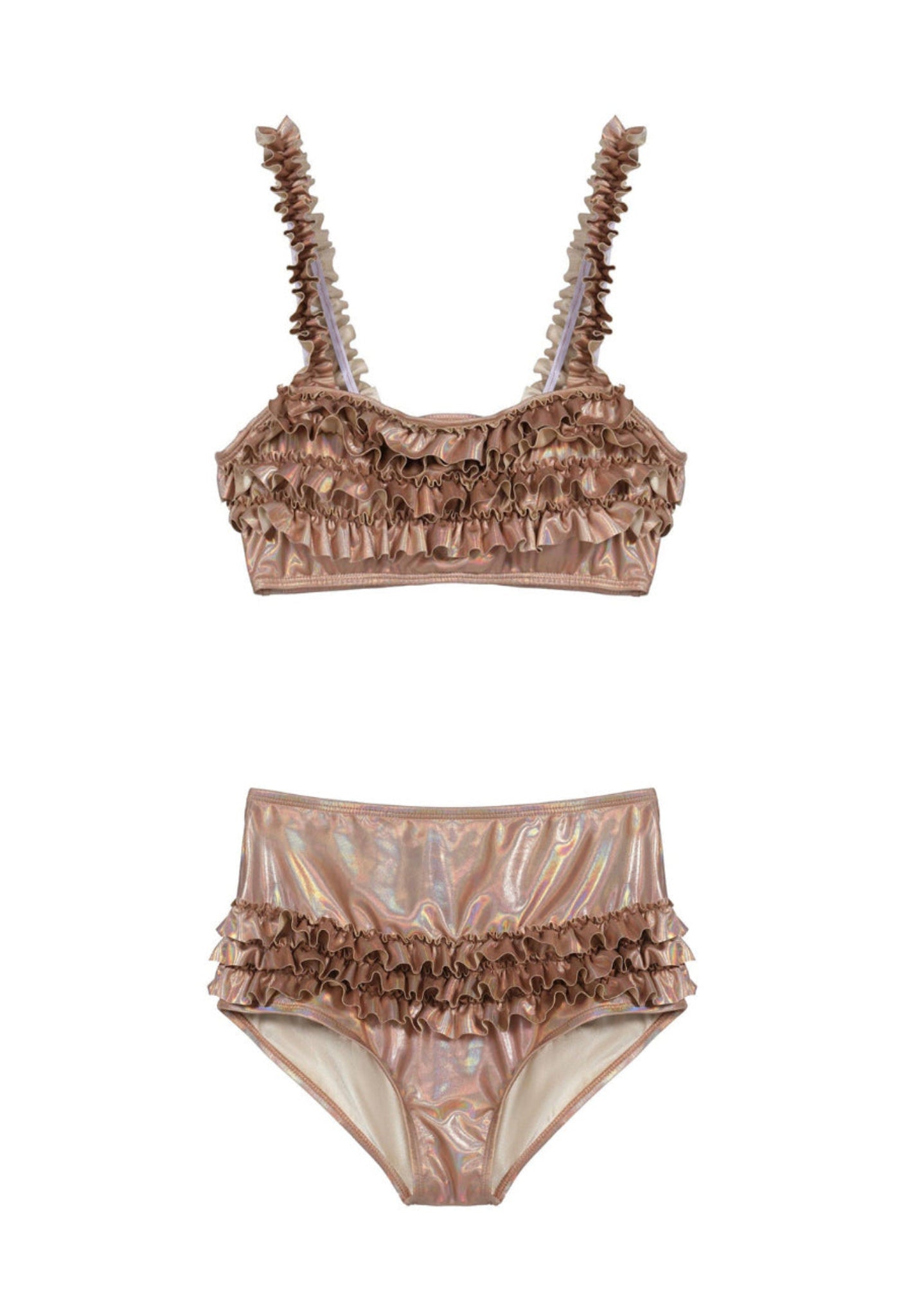 ♡₊˚Roe2me Dolly x Dotyears Ruffle-Detail Satin Bikini - Roe2me Dolly