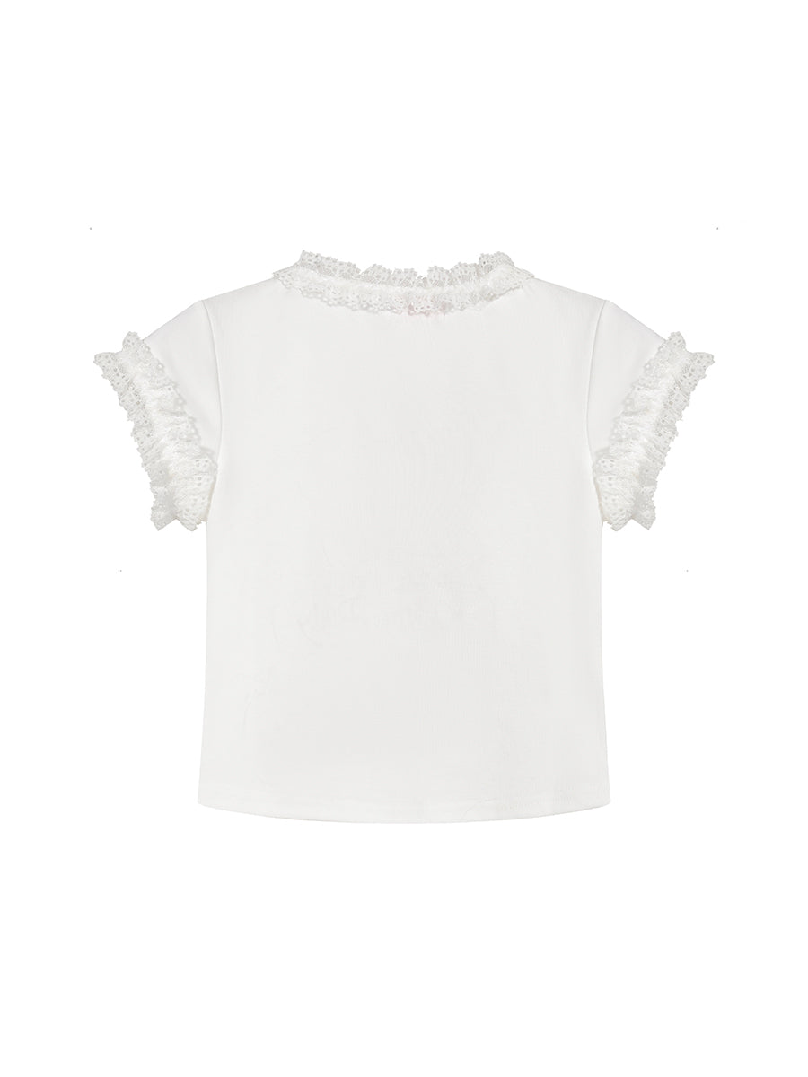 ♡₊˚Roe2me Dolly Cotton Top Shirt with Puzzle Bear - Roe2me Dolly