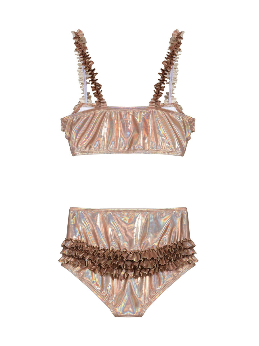 ♡₊˚Roe2me Dolly x Dotyears Ruffle-Detail Satin Bikini - Roe2me Dolly