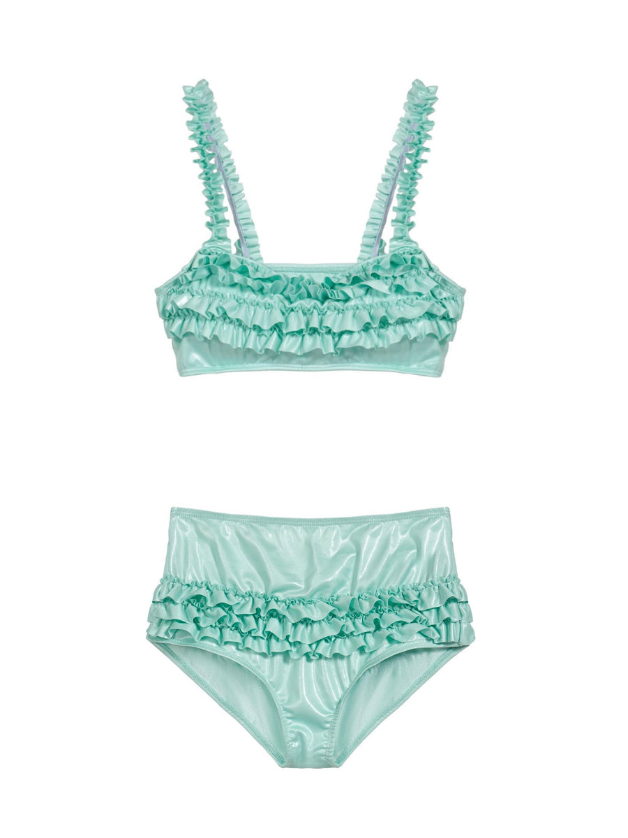 ♡₊˚Roe2me Dolly x Dotyears Ruffle-Detail Satin Bikini - Roe2me Dolly