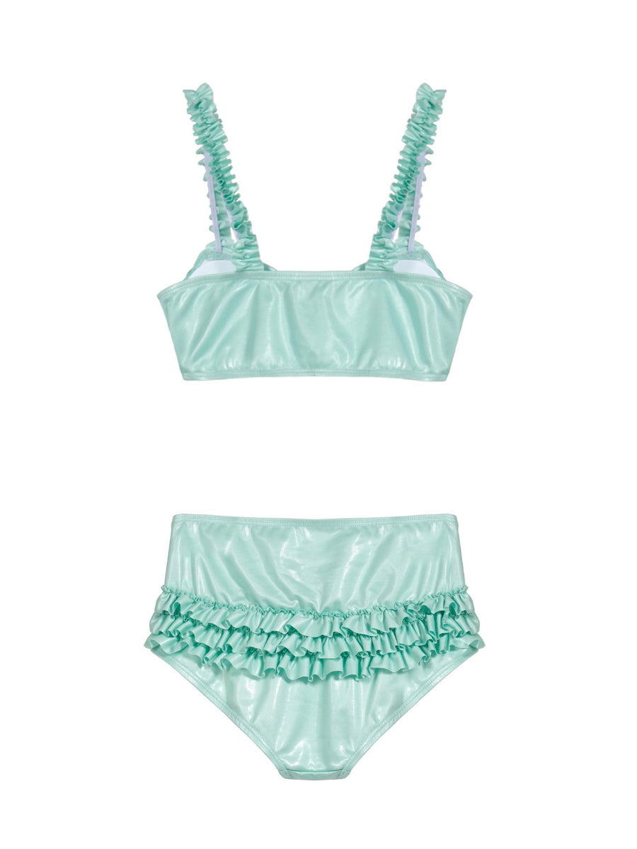 ♡₊˚Roe2me Dolly x Dotyears Ruffle-Detail Satin Bikini - Roe2me Dolly