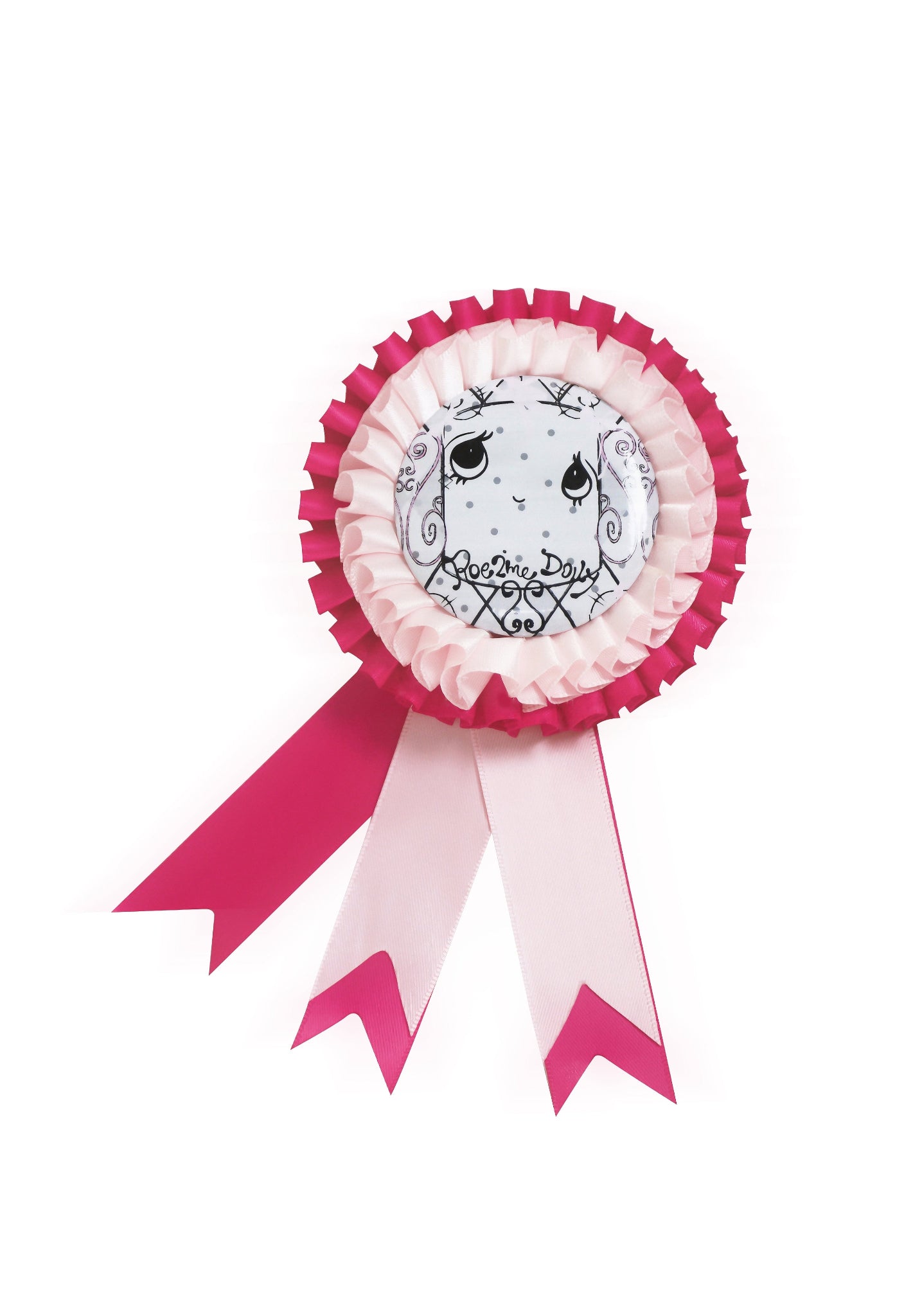 ♡₊˚Roe2me Dolly Rosy Ribbon Badge - Roe2me Dolly