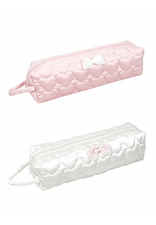 ♡₊˚Roe2me Dolly Heart Embroidered Padded Silk Doll Bag