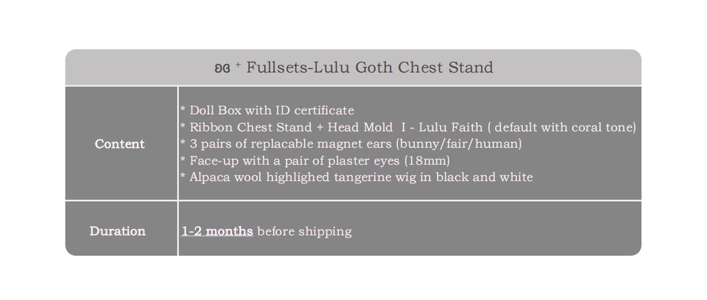 ʚɞ ⁺ Fullsets-Lulu Goth Chest Stand