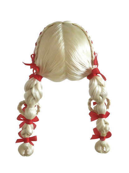 ʚɞ ⁺Heart Shaped Double Ponytails Ribbon Detailed in Mohair - Roe2me Dolly