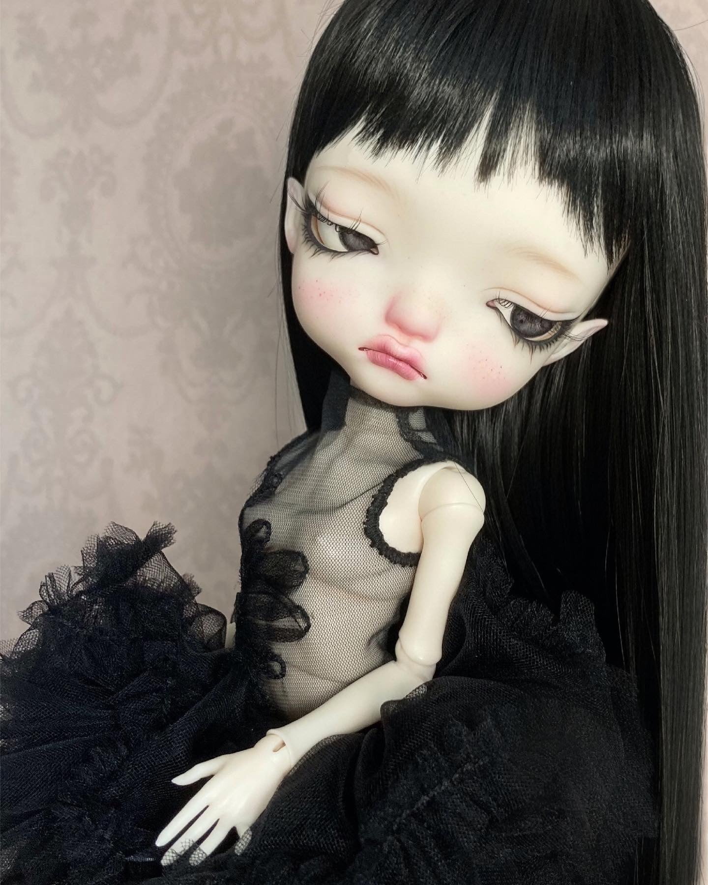 ʚɞ ⁺ “Black Swan” Puff Dress set - Roe2me Dolly