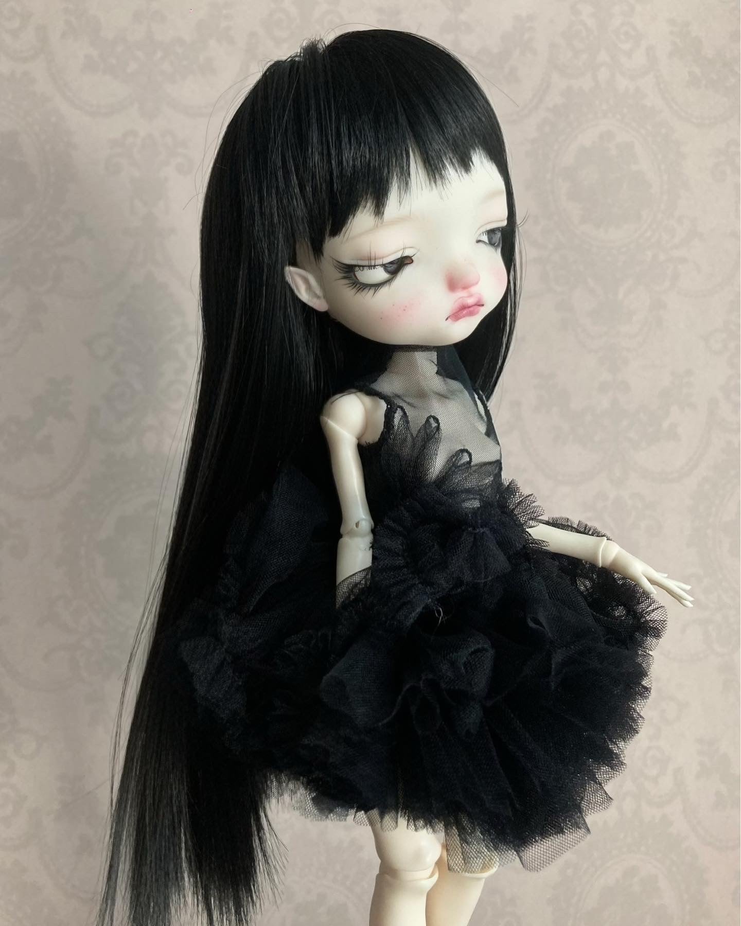 ʚɞ ⁺ “Black Swan” Puff Dress set