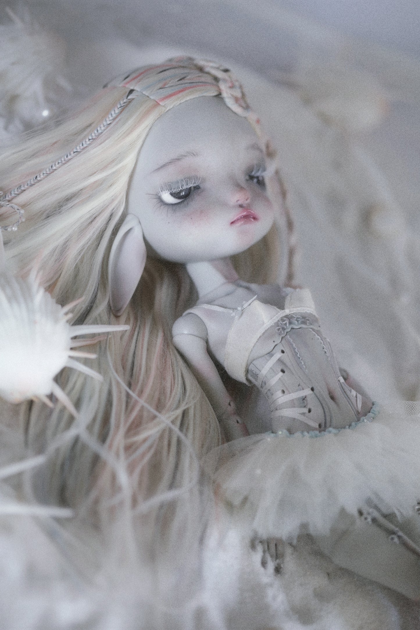 ʚɞ ⁺ "Mist Whisper" Ballerina White Tulle Dress set
