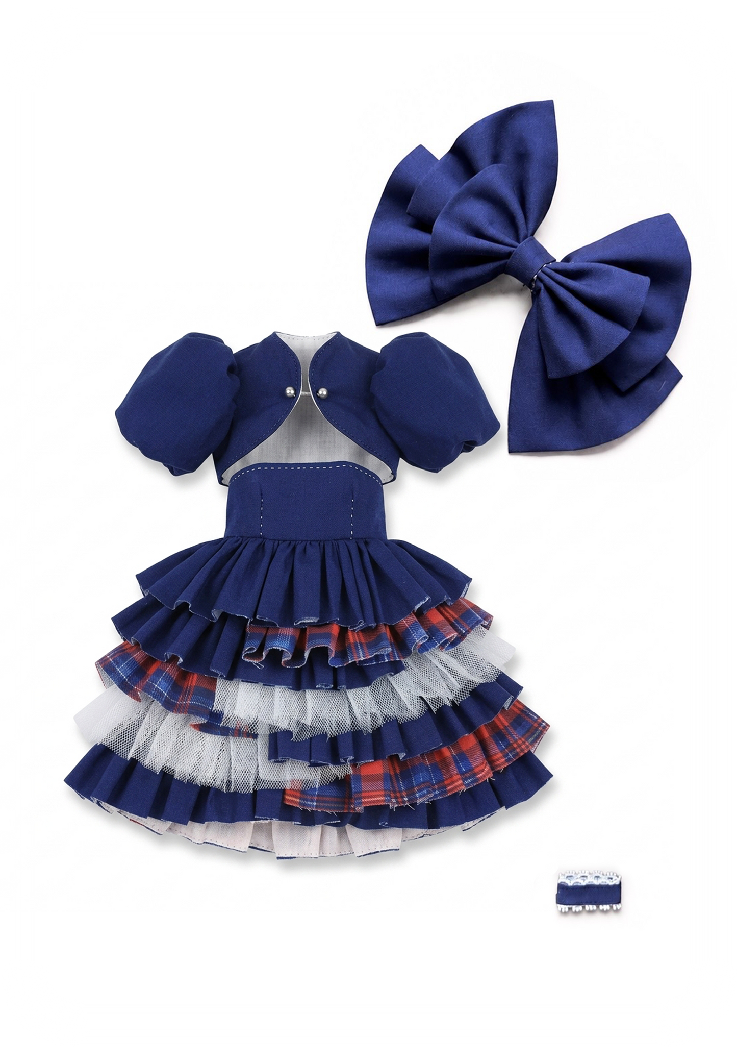 ʚɞ ⁺ Sugar Uniform Pluffy Plaid Dress Set