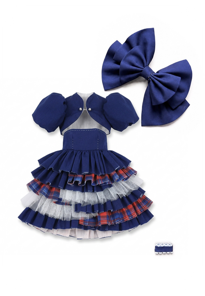ʚɞ ⁺ Sugar Uniform Pluffy Plaid Dress Set
