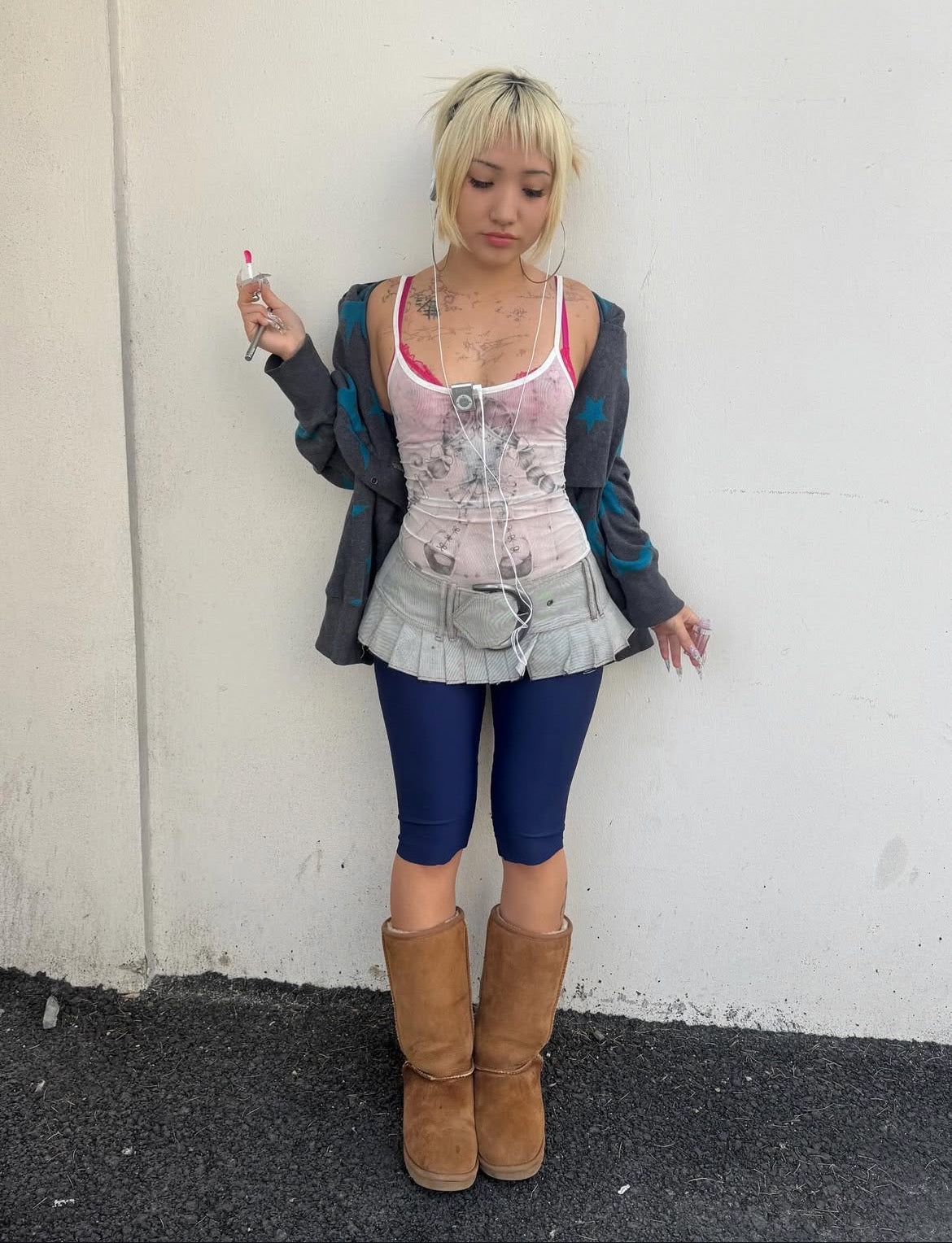 ♡₊˚Top de malla sin mangas con estampado Dolly de Roe2me 