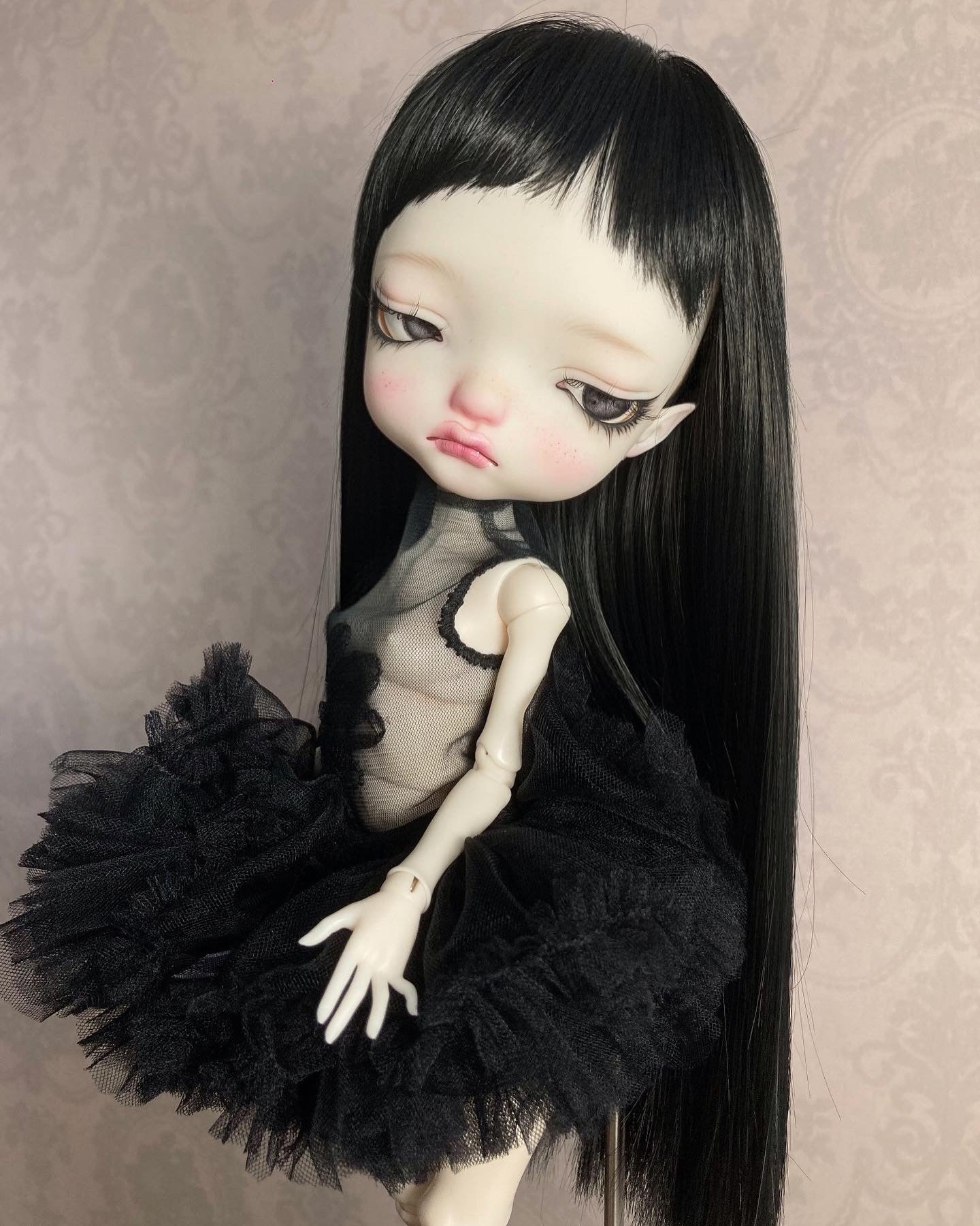 ʚɞ ⁺ “Black Swan” Puff Dress set - Roe2me Dolly