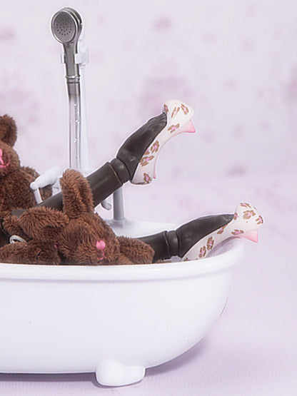 ʚɞ ⁺ "Bubble Love" Gradient Leopard Print Ballets Shoes - Roe2me Dolly