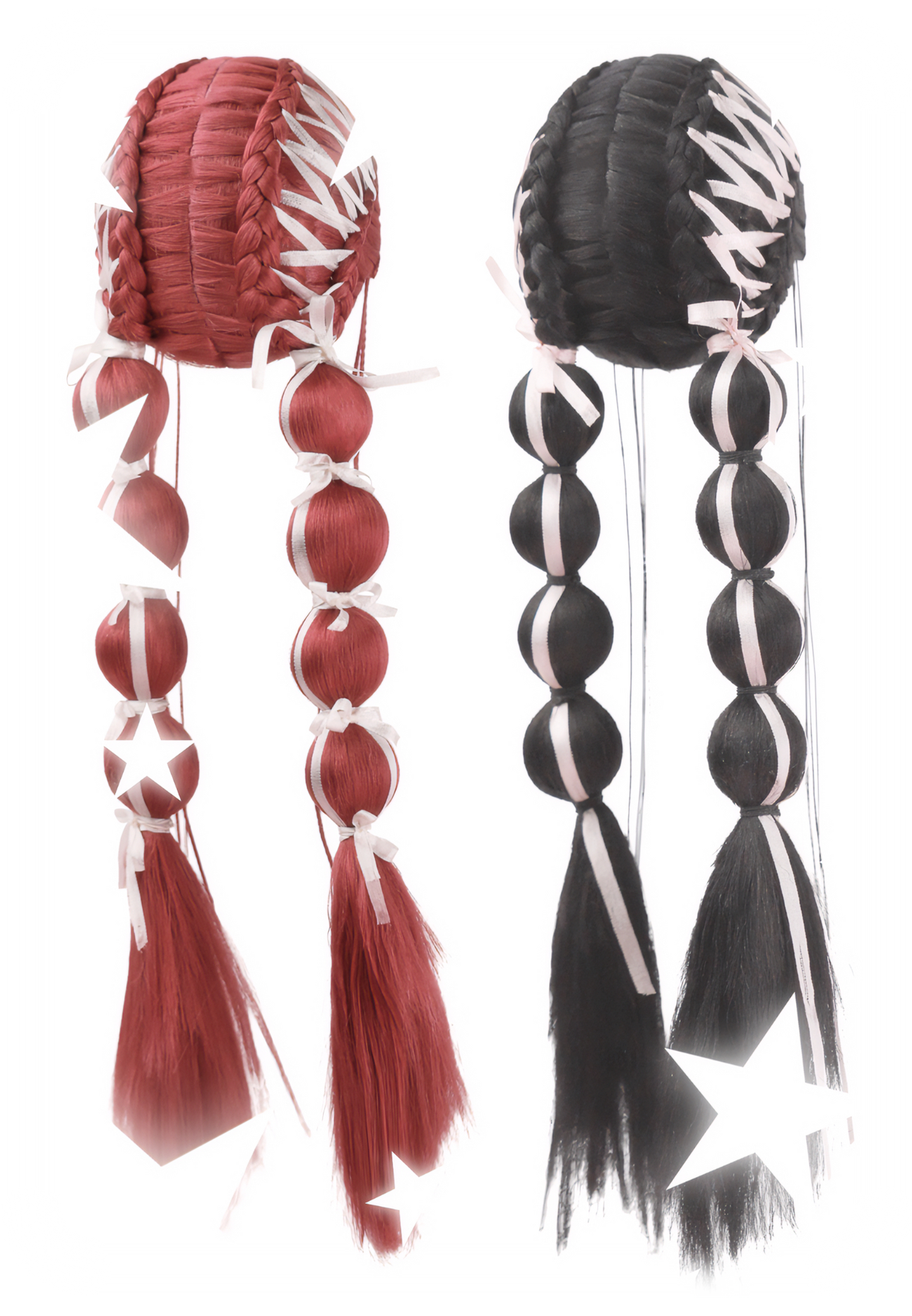 ʚɞ ⁺Silk lantern ribbon double ponytails - Roe2me Dolly