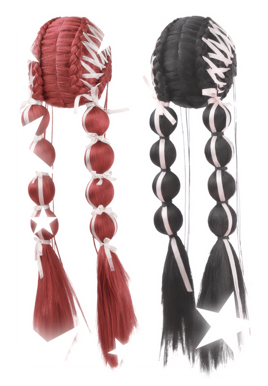 ʚɞ ⁺Silk lantern ribbon double ponytails