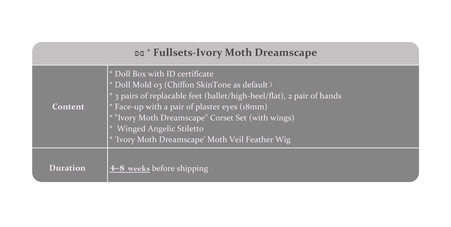 ʚɞ ⁺ Fullsets-Ivory Moth Dreamscape