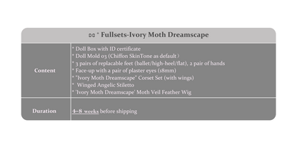 ʚɞ ⁺ Fullsets-Ivory Moth Dreamscape