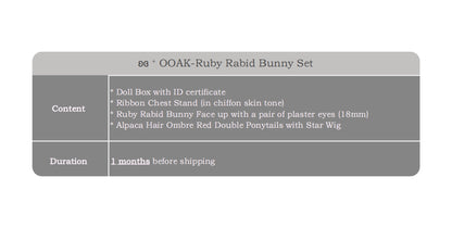 ʚɞ ⁺ OOAK - Ruby Rabid Bunny Set - Roe2me Dolly